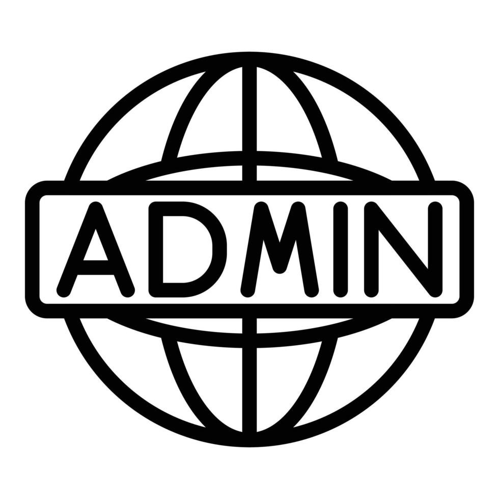 Global admin icon, outline style vector