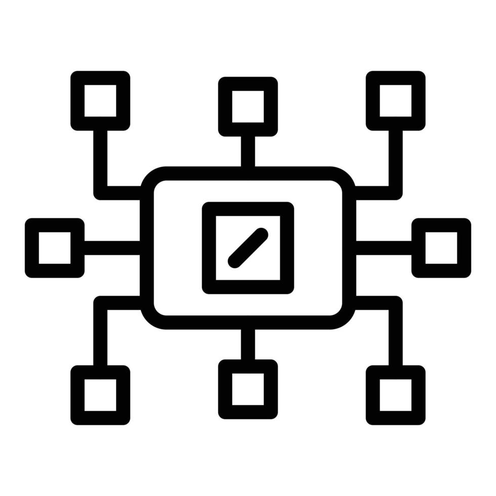 Computers on the local network icon, outline style vector