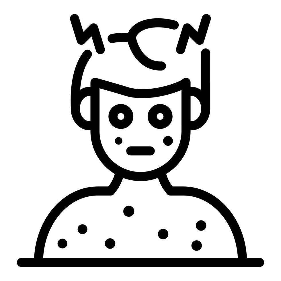 Boy chicken pox icon, outline style vector