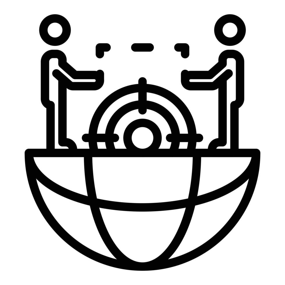 Global headhunter cooperation icon, outline style vector