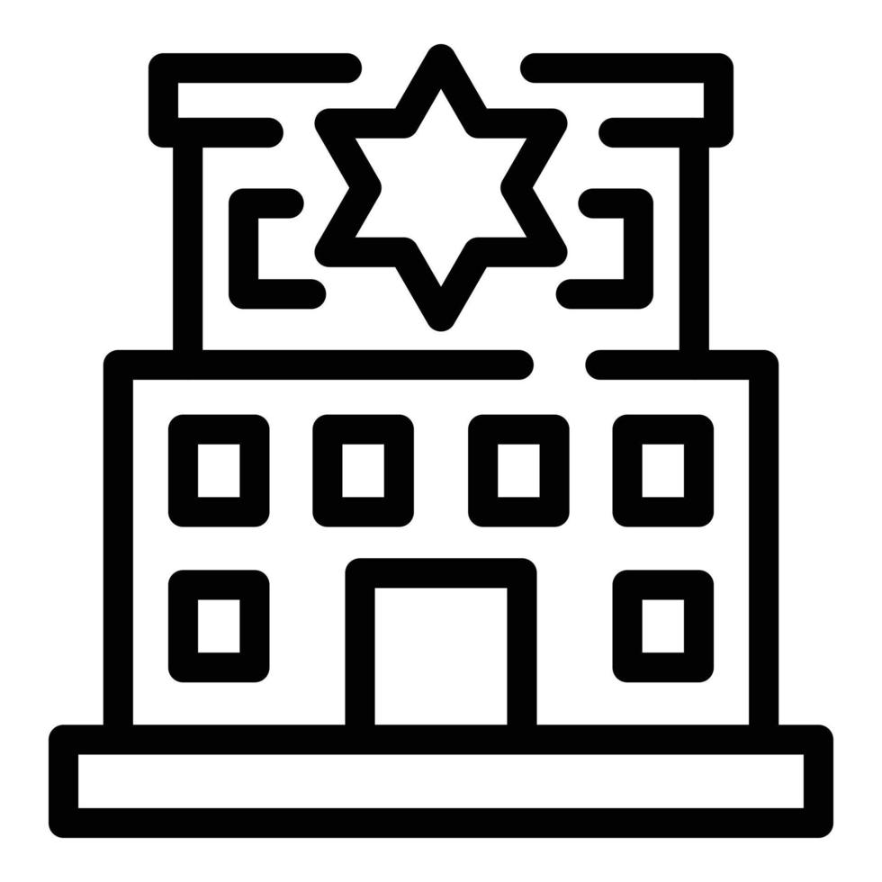 Police station icon, outline style vector