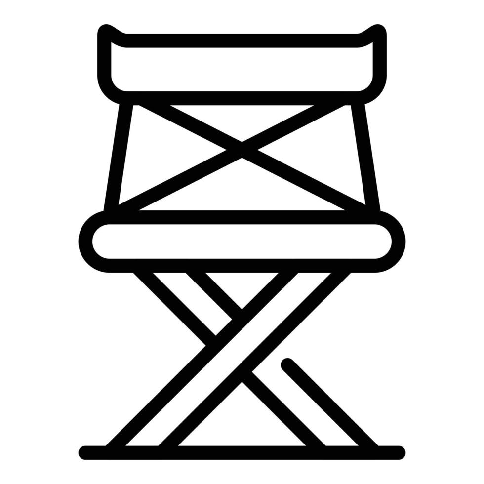 Folding outdoor chair icon, outline style vector