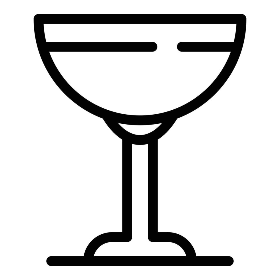 Saucer glass icon, outline style vector