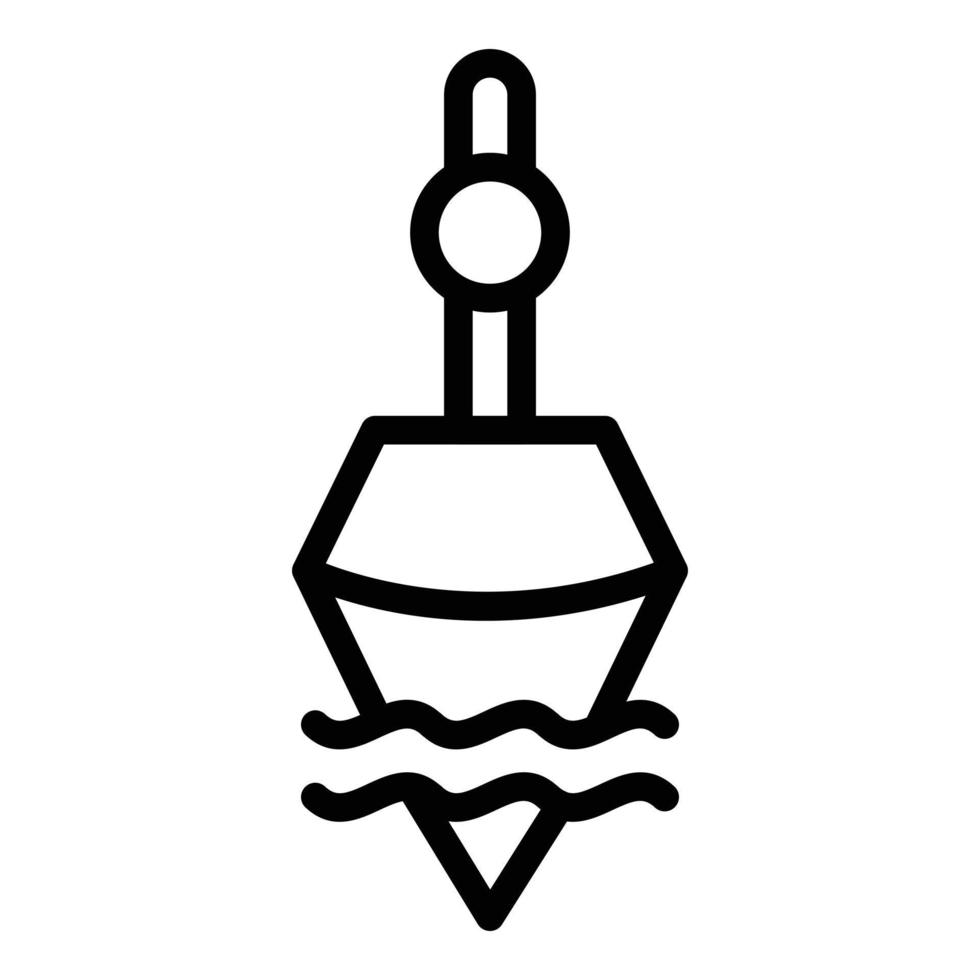 Bobber in water icon, outline style vector