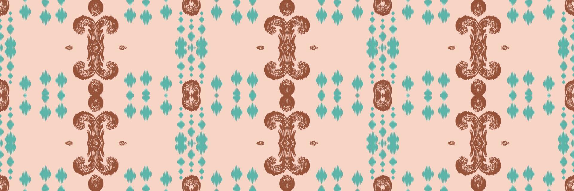 Batik Textile Ikkat or ikat flowers seamless pattern digital vector design for Print saree Kurti Borneo Fabric border brush symbols swatches designer