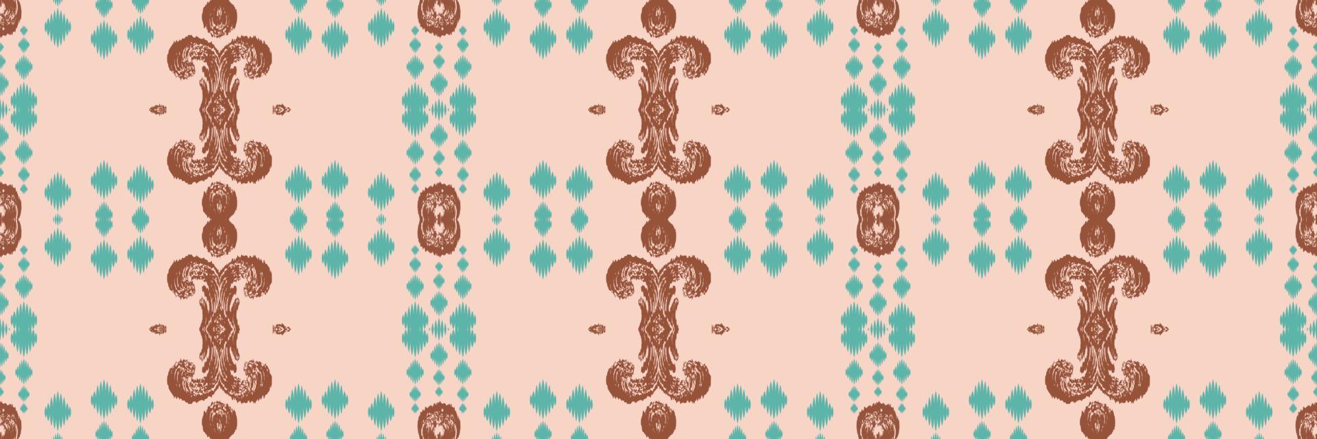 Batik Textile Ikkat or ikat flowers seamless pattern digital vector design for Print saree Kurti Borneo Fabric border brush symbols swatches designer