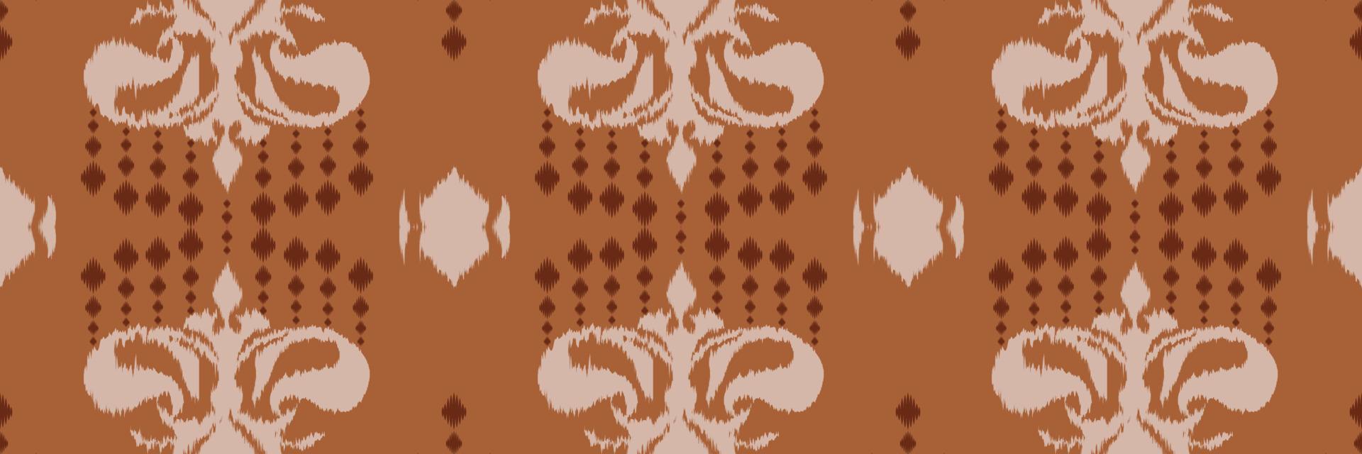 Ikat flowers batik textile seamless pattern digital vector design for Print saree Kurti Borneo Fabric border brush symbols swatches cotton