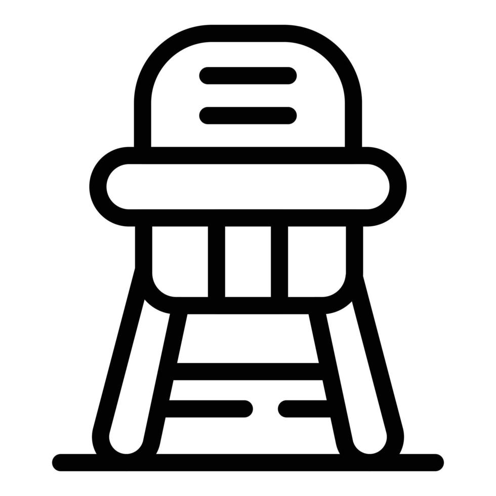icono de la silla de alimentación de la cena, estilo de esquema vector