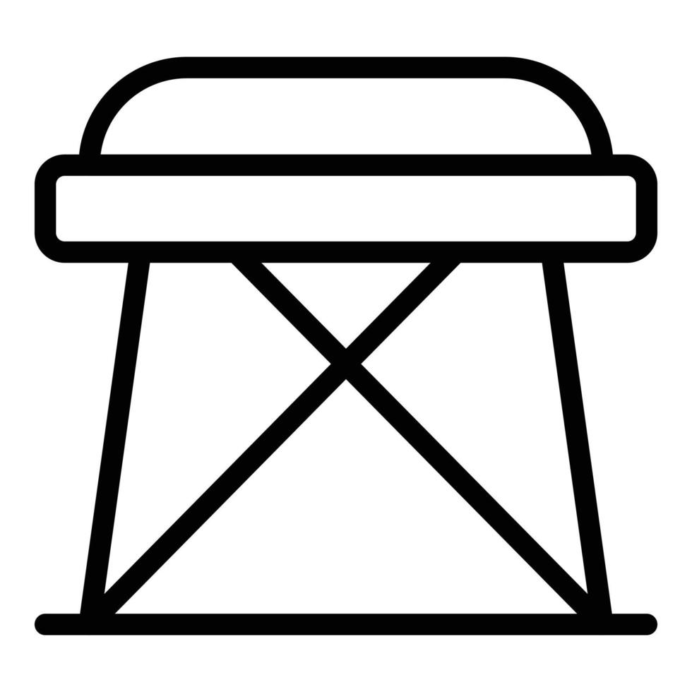 Folding stool icon, outline style vector