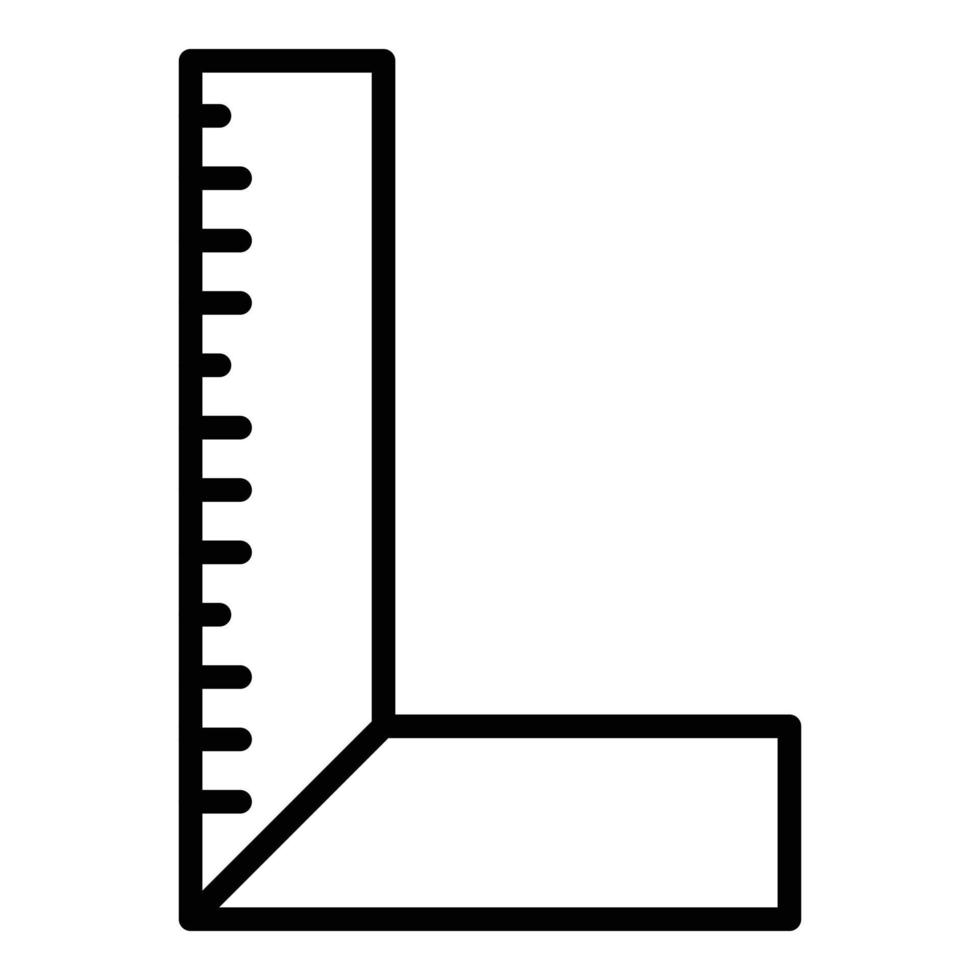 Right angle ruler icon, outline style vector