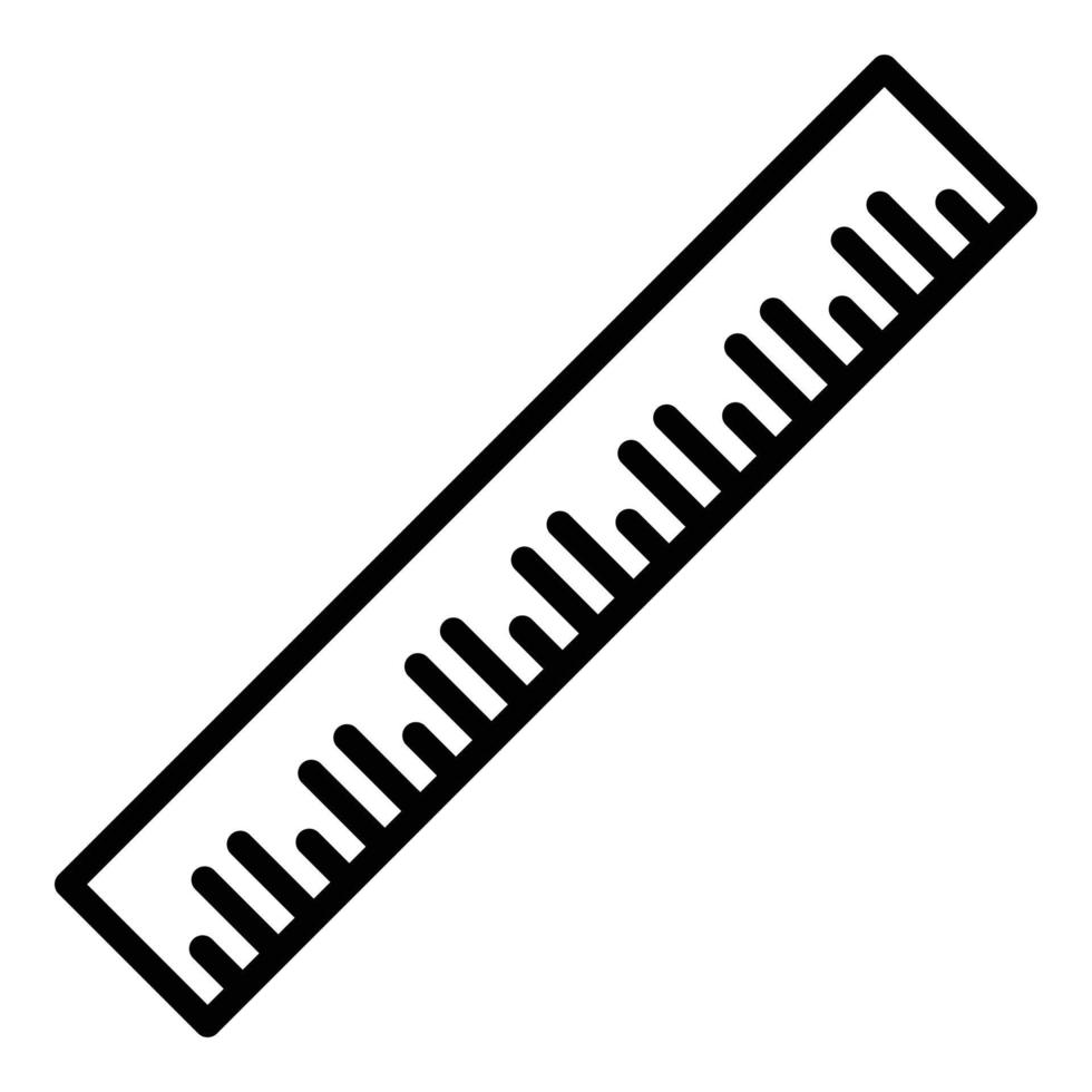 Desk ruler icon, outline style vector
