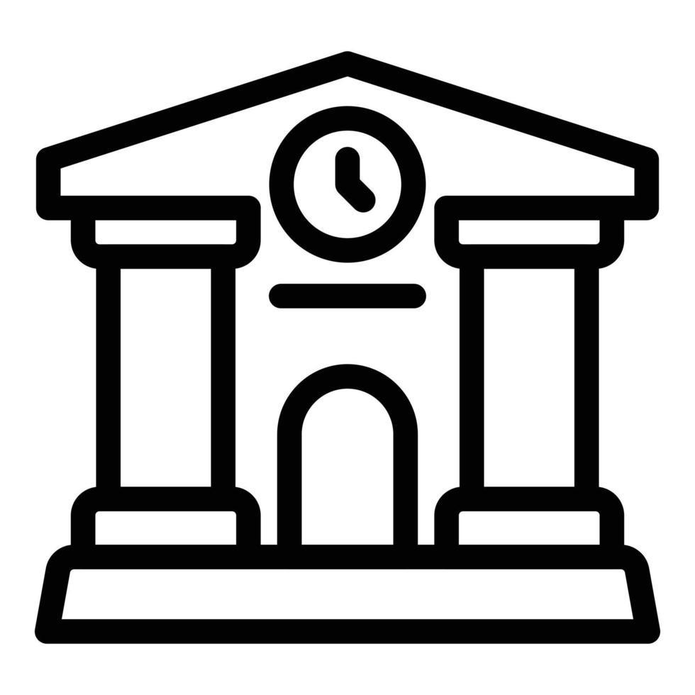 icono del palacio de justicia, estilo de esquema vector