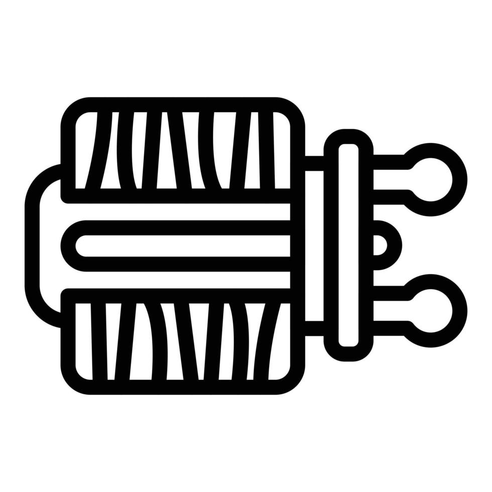 icono de carrete de caña, estilo de esquema vector