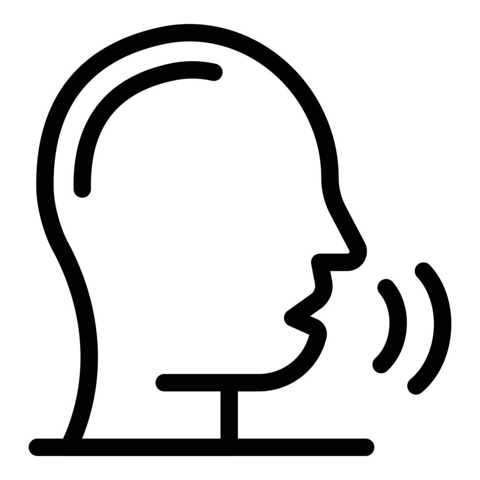 Speech therapy icon, outline style vector