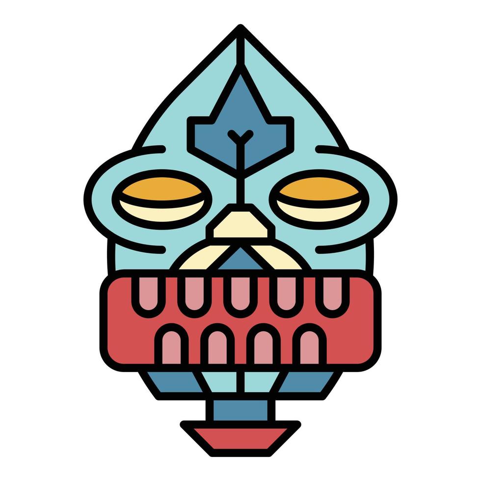 Tiki idol icon color outline vector