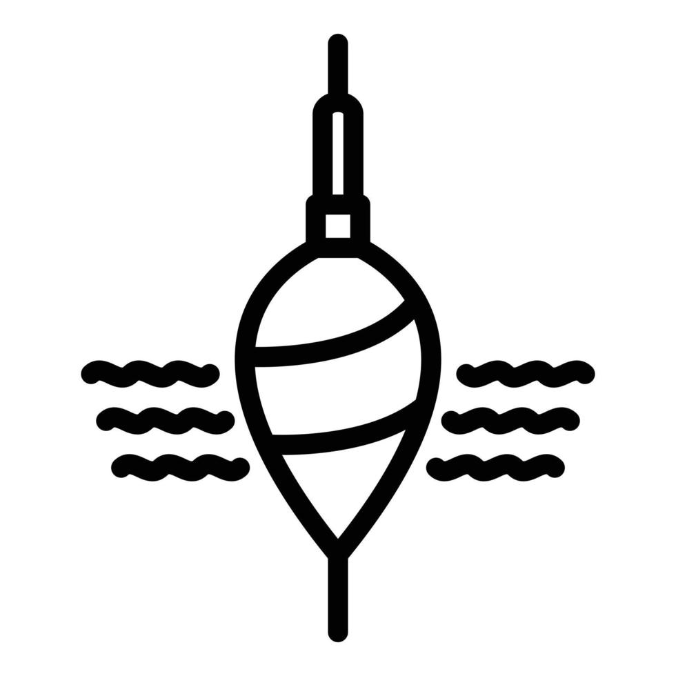 Float fishing water icon, outline style vector
