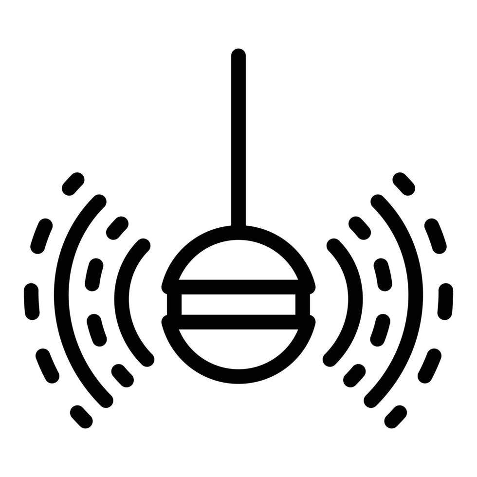 Fish finder sonar icon, outline style vector
