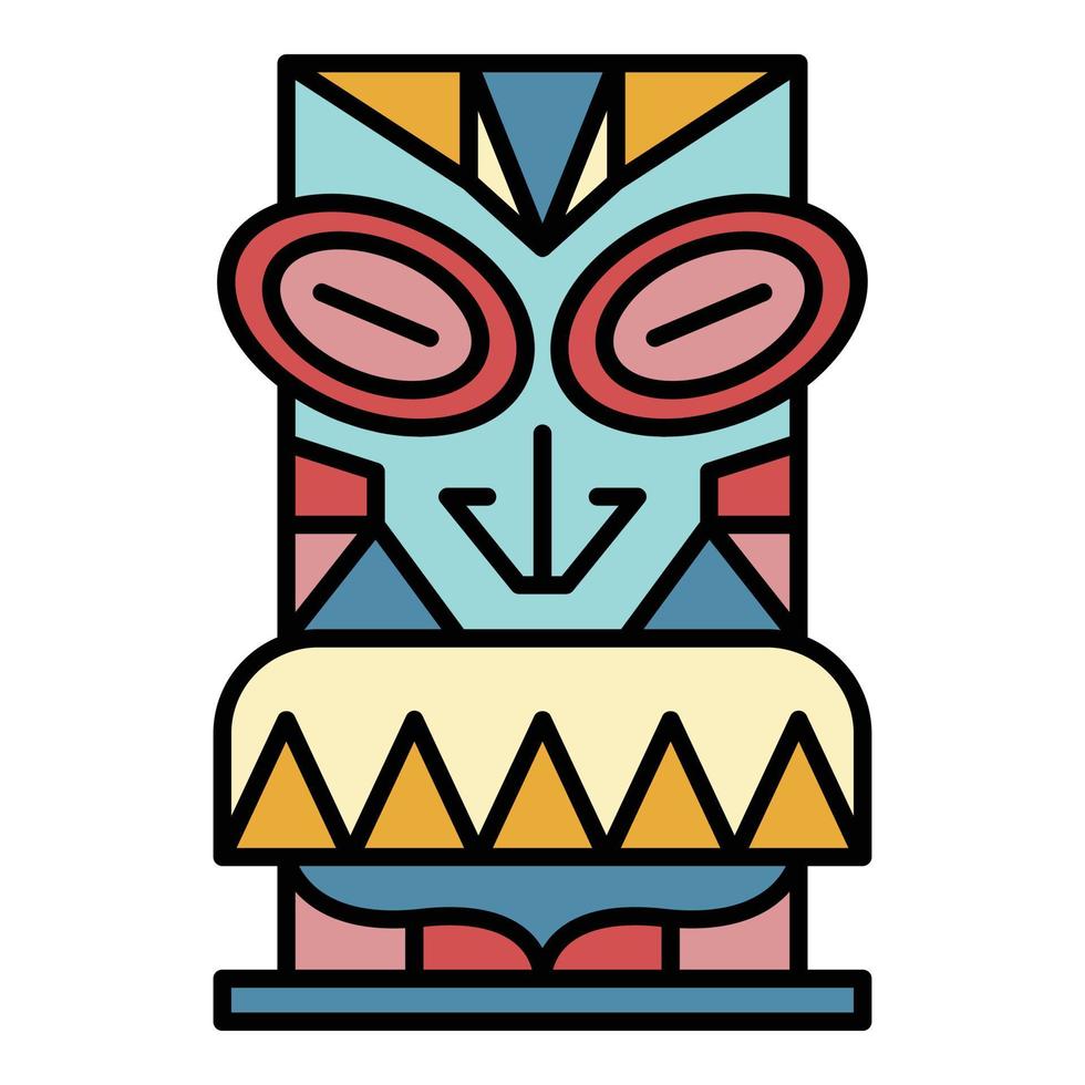 Aloha wood idol icon color outline vector