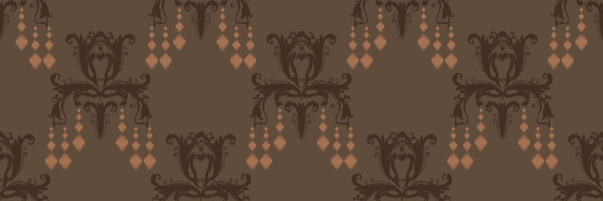 Ikat Damask Scandinavian embroidery, ikat seamless pattern tribal Africa, Fashion pattern Digital textile Asian Design ancient art for Prints Fabric saree Mughal Swaths texture Kurti Kurtis Kurtas vector