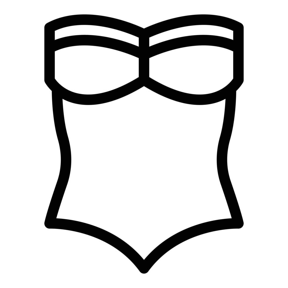 icono de traje de baño, estilo de esquema vector