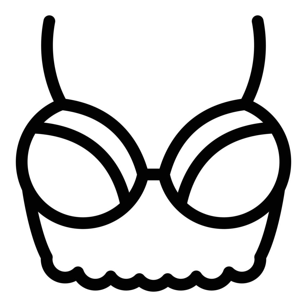 Bralette bra icon, outline style vector