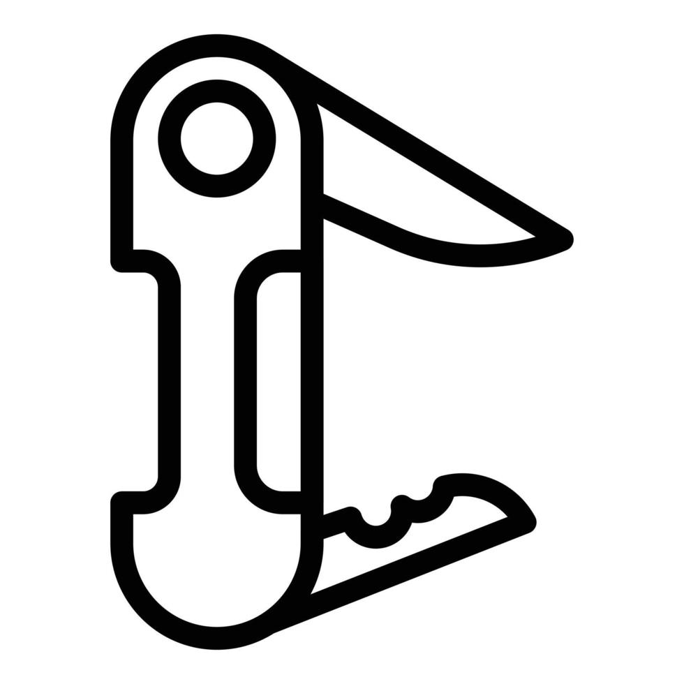 icono de cuchillo plegable, estilo de esquema vector