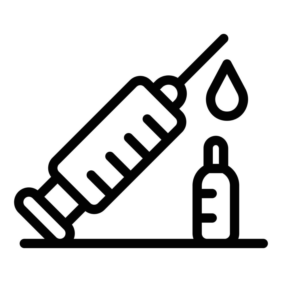 Syringe injection icon, outline style vector