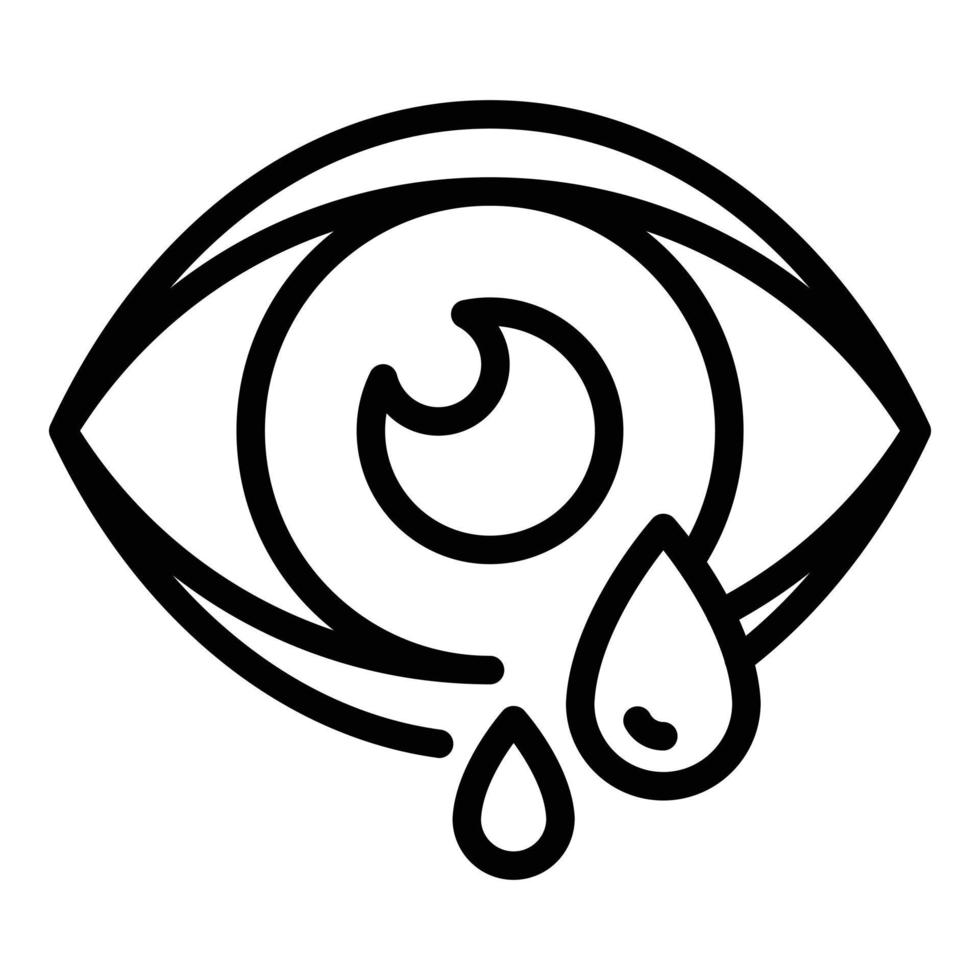 Lacrimation eye icon, outline style vector