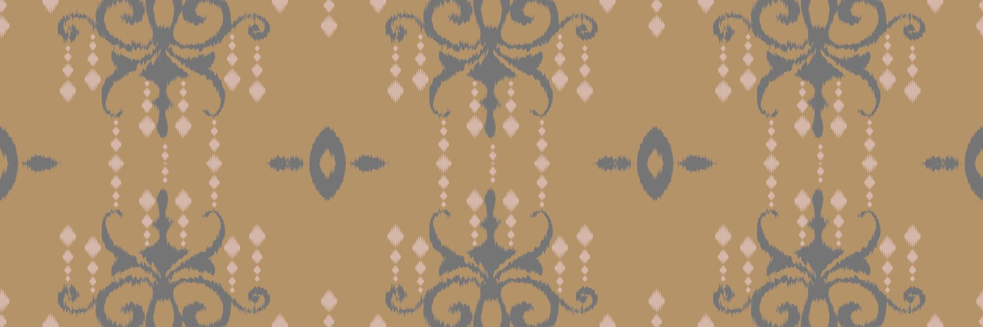 Ikat print batik textile seamless pattern digital vector design for Print saree Kurti Borneo Fabric border brush symbols swatches designer