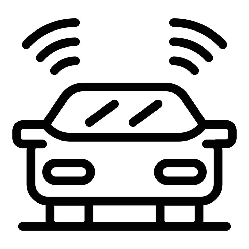 icono de asistente de conducción de automóviles, estilo de esquema vector