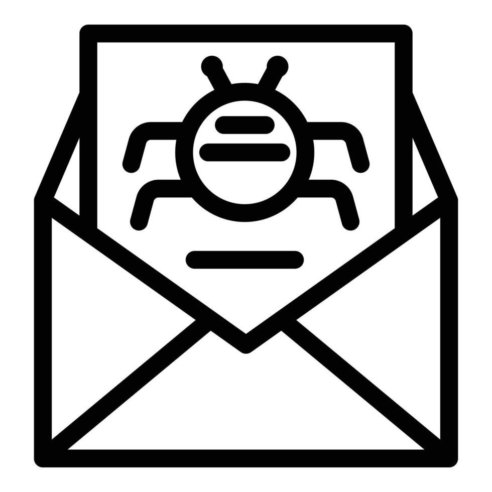 Email virus fraud icon, outline style vector