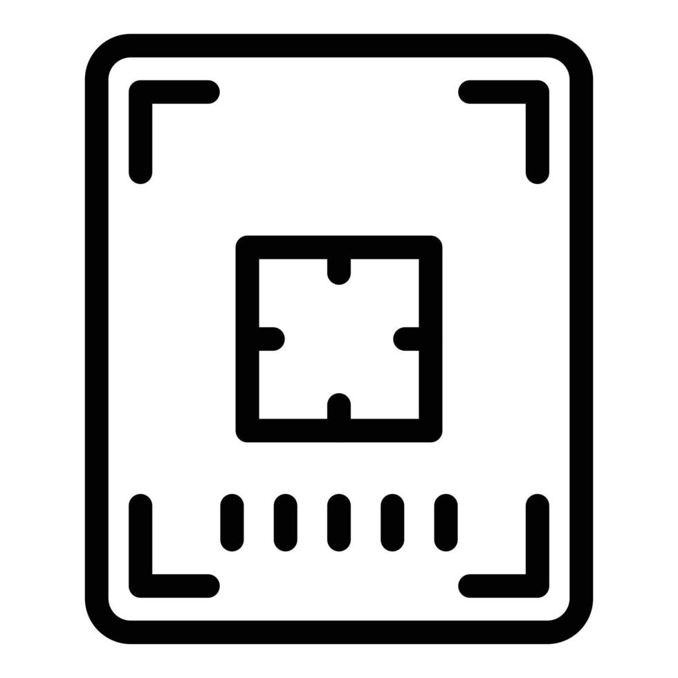Screen record frame icon, outline style vector