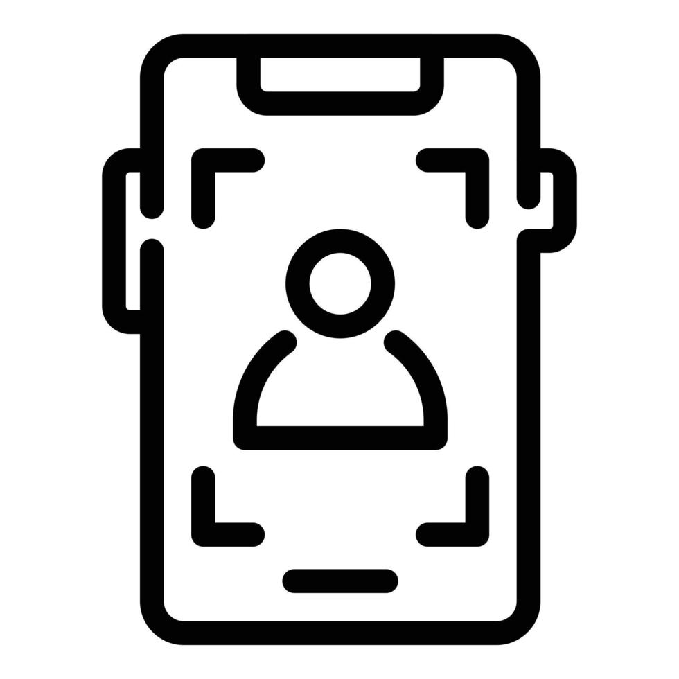 Phone screen recording icon, outline style vector