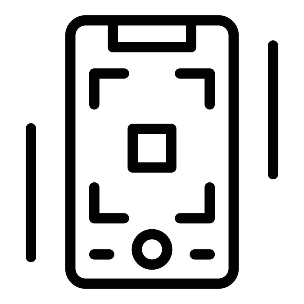 Record screen of smartphone icon, outline style vector