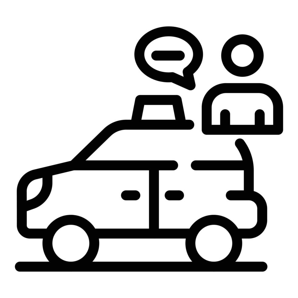 Online taxi icon, outline style vector