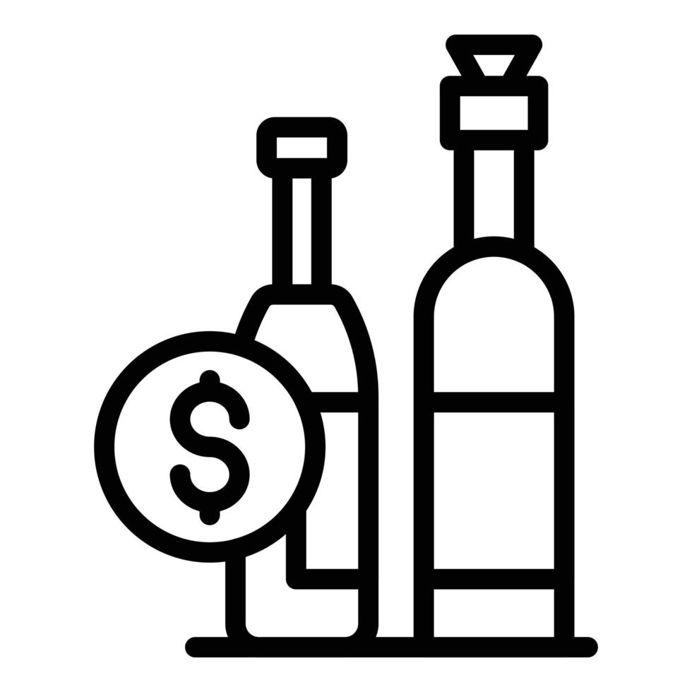 Duty free storage bottle icon, outline style vector