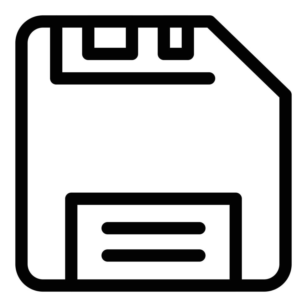 Old floppy disk icon, outline style vector