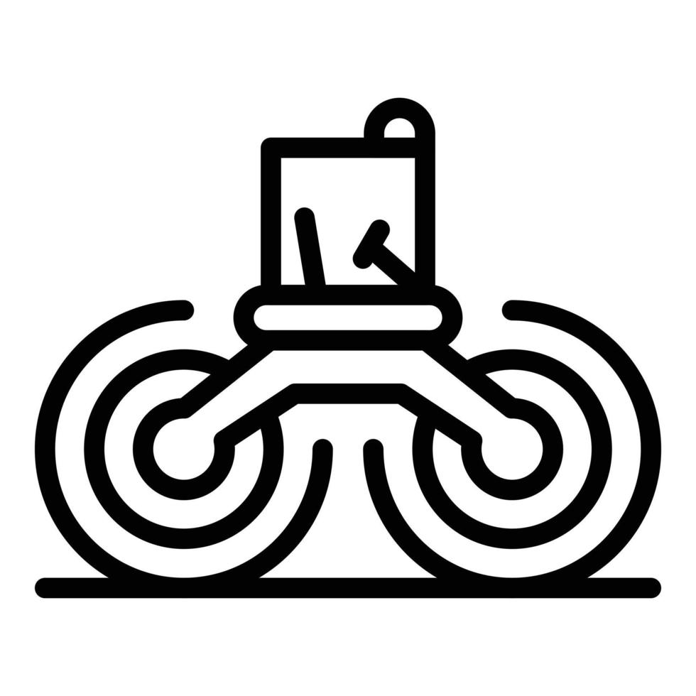 Surface road roller icon, outline style vector