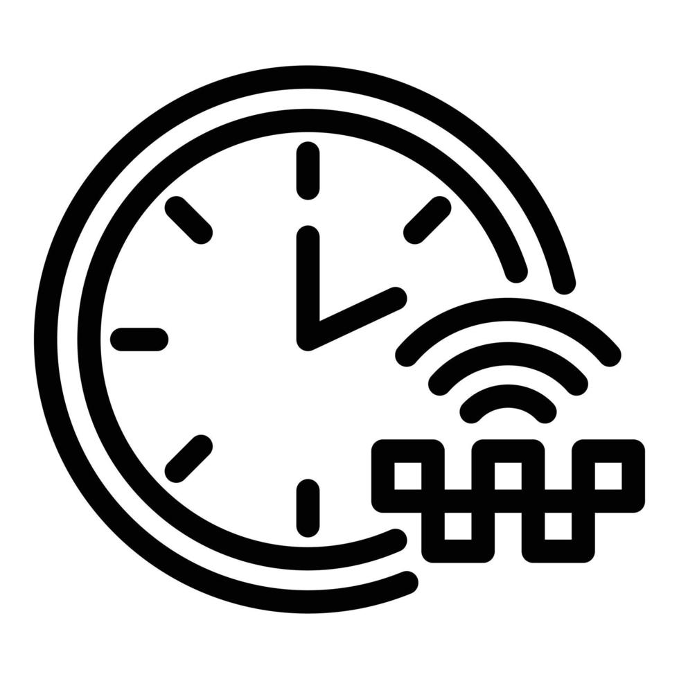 Time carsharing icon, outline style vector