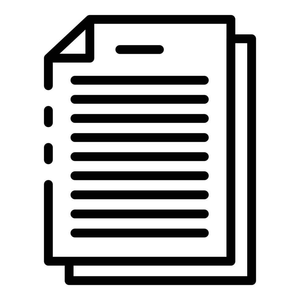 Office papers icon, outline style vector