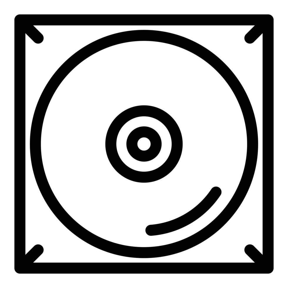 icono de audio de cd de música, estilo de esquema vector