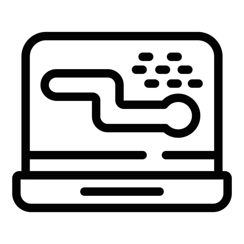 Laptop virus worm icon, outline style vector