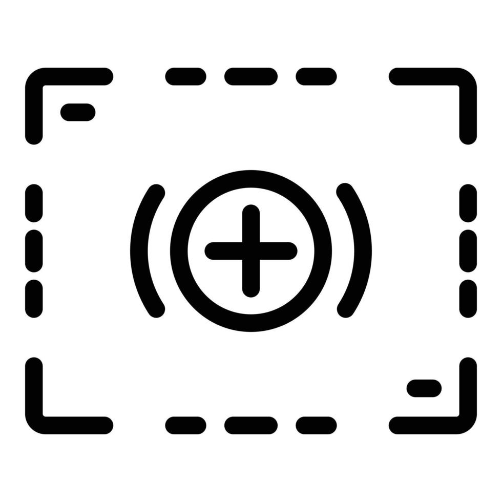 icono de marco de registro de cámara, estilo de esquema vector