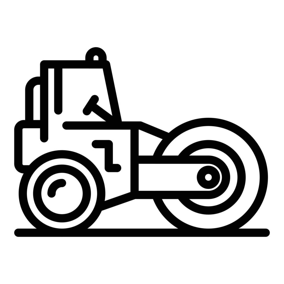 Road roller machinery icon, outline style vector