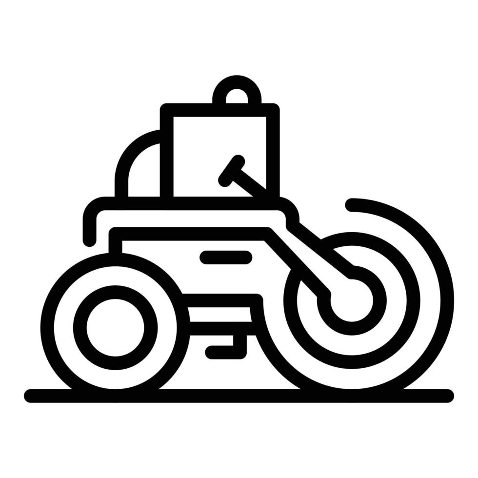 Making road roller icon, outline style vector