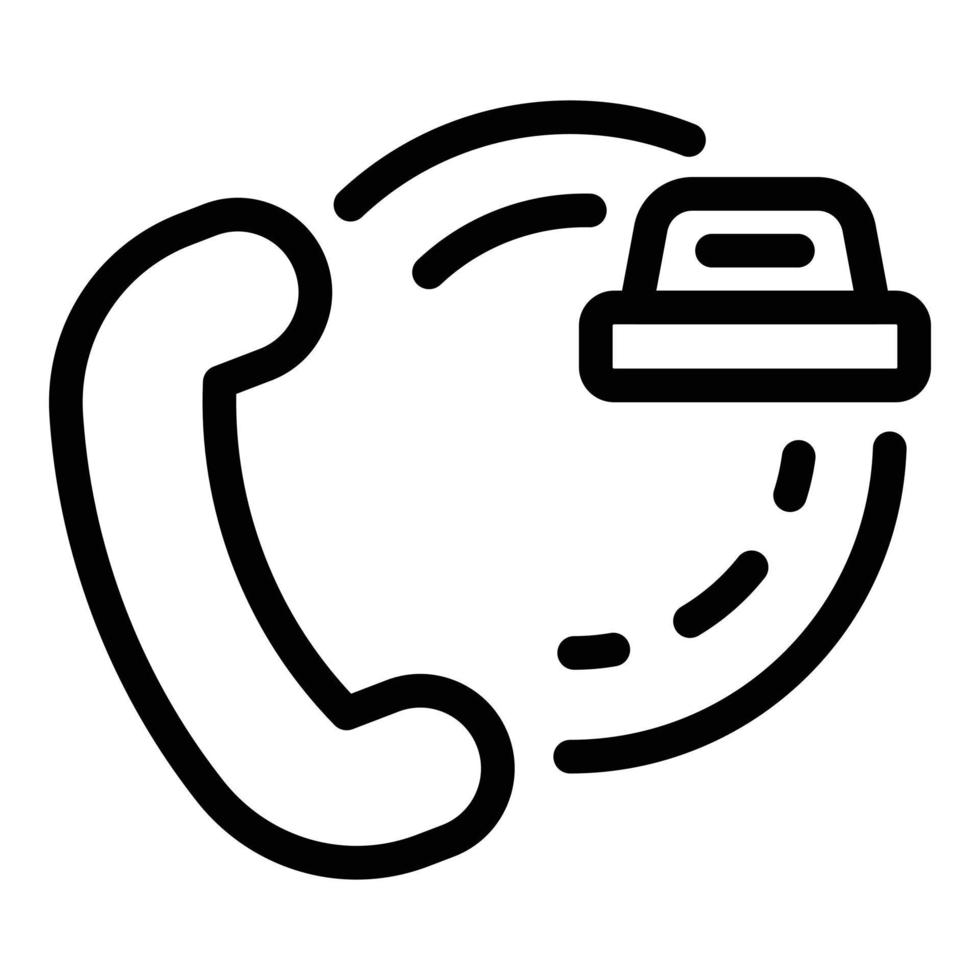 icono de llamada de taxi no tripulado, estilo de contorno vector