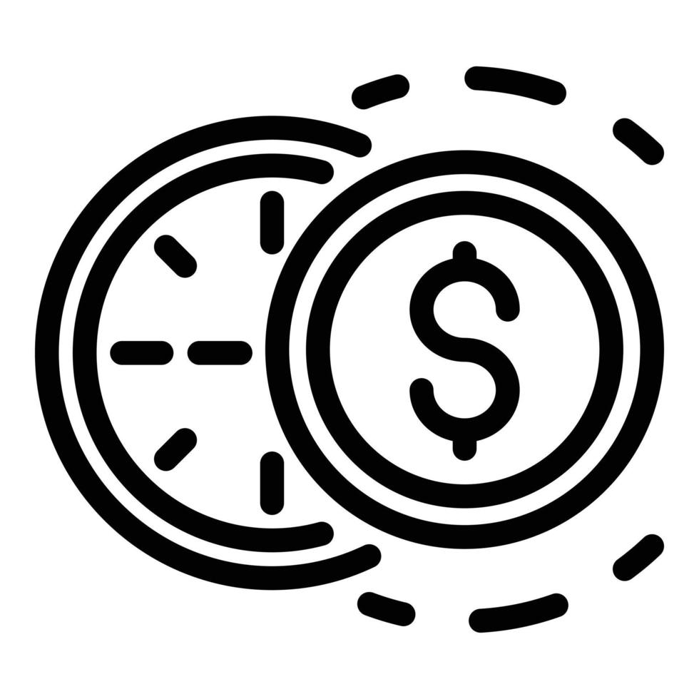 Time is money icon, outline style vector