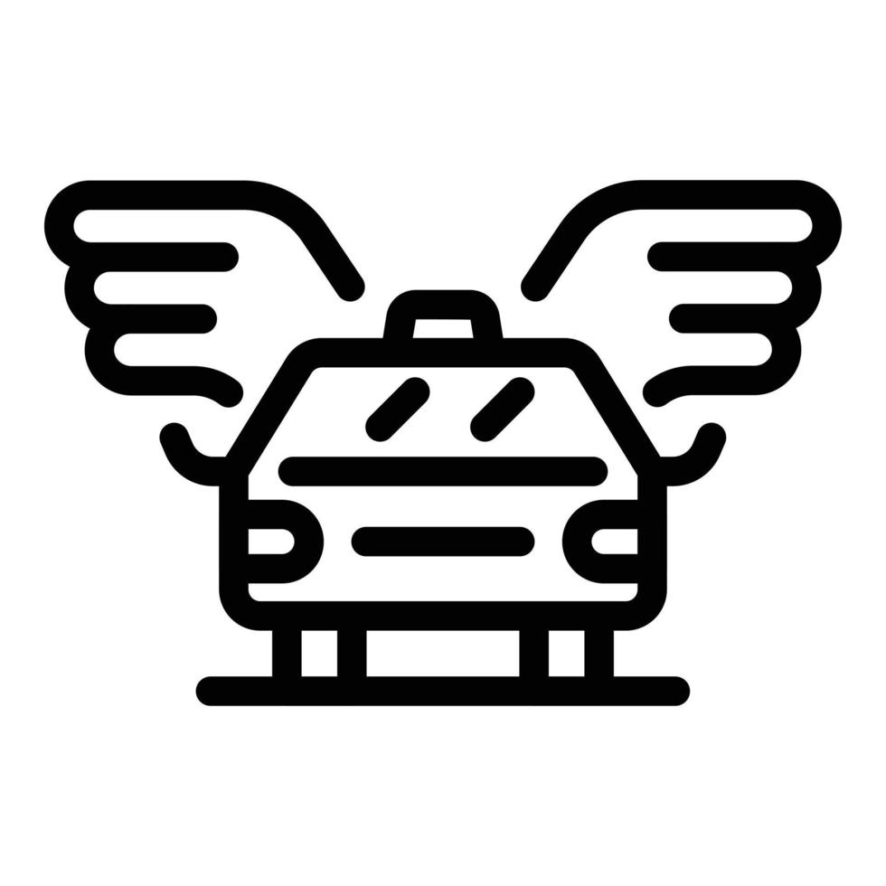 icono de alas de taxi, estilo de esquema vector