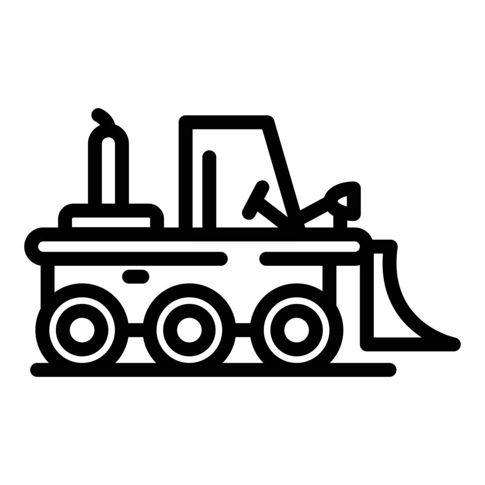 Bulldozer icon, outline style vector