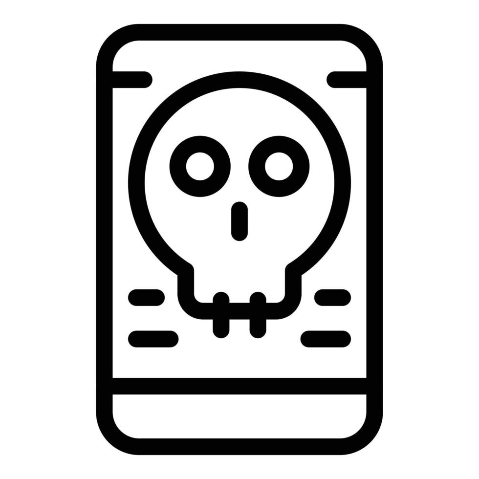 Smartphone virus icon, outline style vector